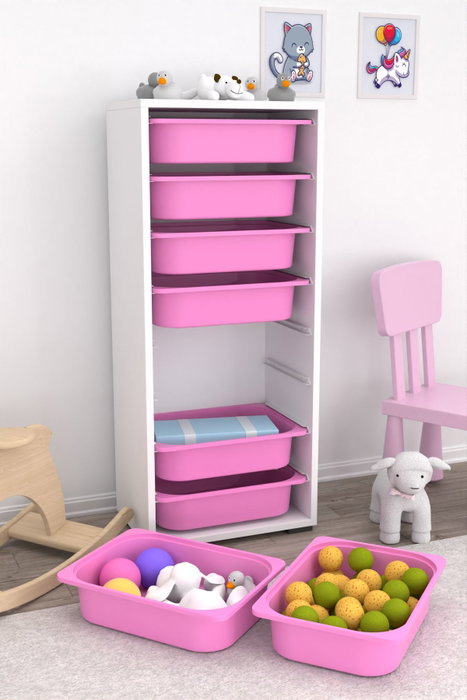 Hanah Home Armario Multiusos Blanco y Rosa Hanah Home Armario Multiusos Blanco y Rosa
